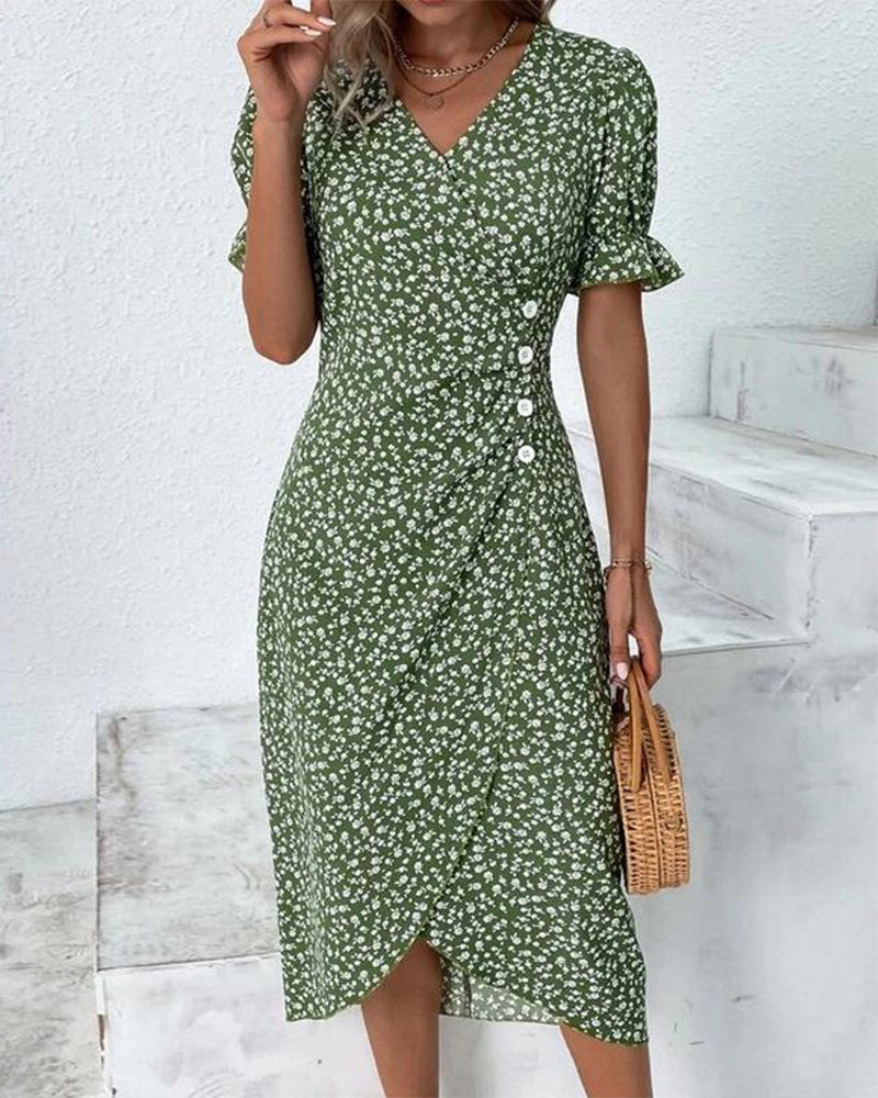 Chloe™ | Floral V-Neck Dress