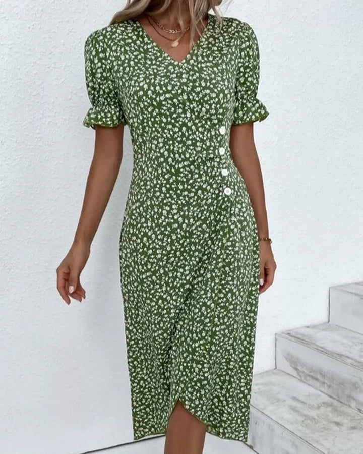 Chloe™ | Floral V-Neck Dress