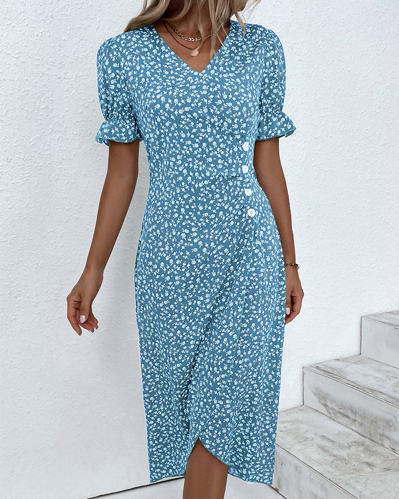 Chloe™ | Floral V-Neck Dress
