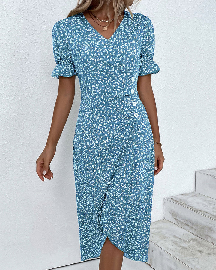Chloe™ | Floral V-Neck Dress