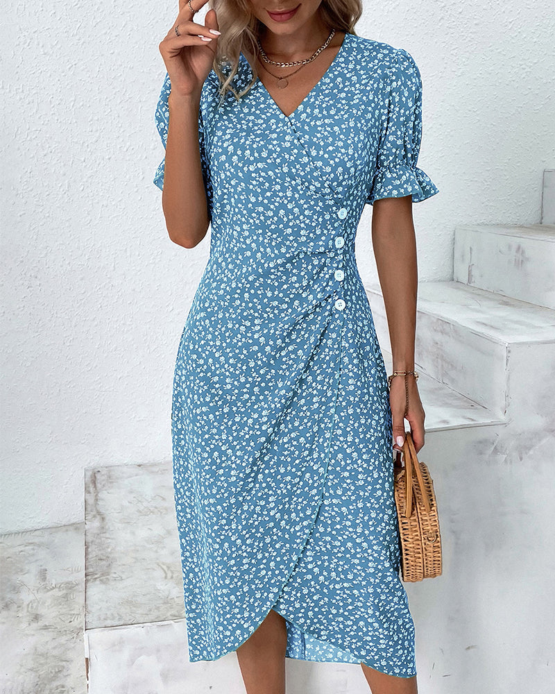 Chloe™ | Floral V-Neck Dress