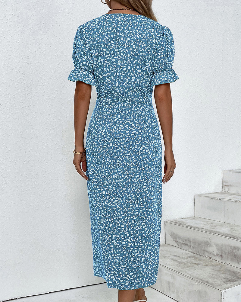 Chloe™ | Floral V-Neck Dress