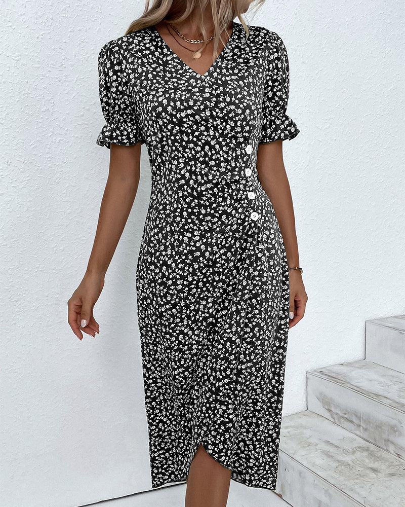 Chloe™ | Floral V-Neck Dress