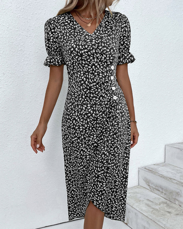 Chloe™ | Floral V-Neck Dress