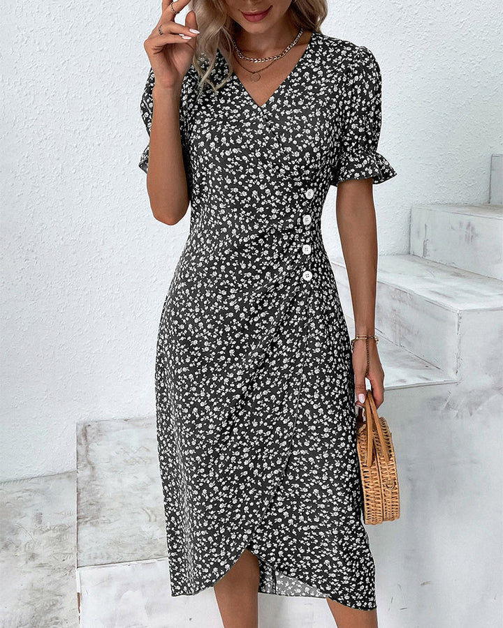 Chloe™ | Floral V-Neck Dress
