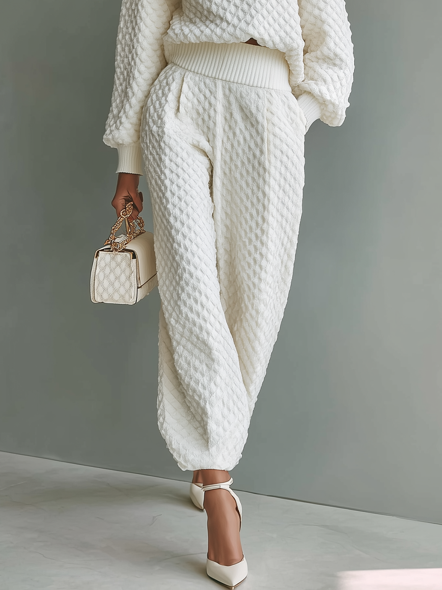 Isabella™ | White Top And Wide-leg Pants Set