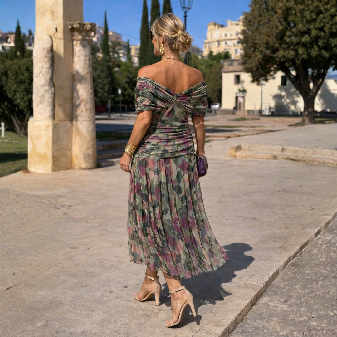 Charlotte™ | Long Off-Shoulder Chiffon Dress