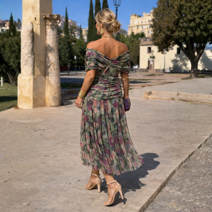 Charlotte™ | Long Off-Shoulder Chiffon Dress