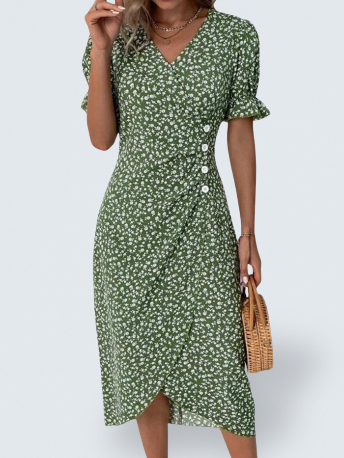Chloe™ | Floral V-Neck Dress