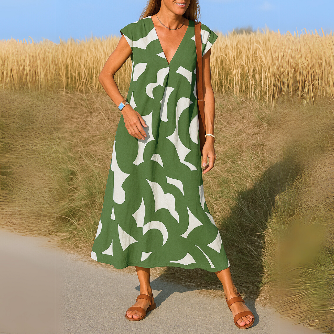 Valentina™ | Flowing V-Neck Dress