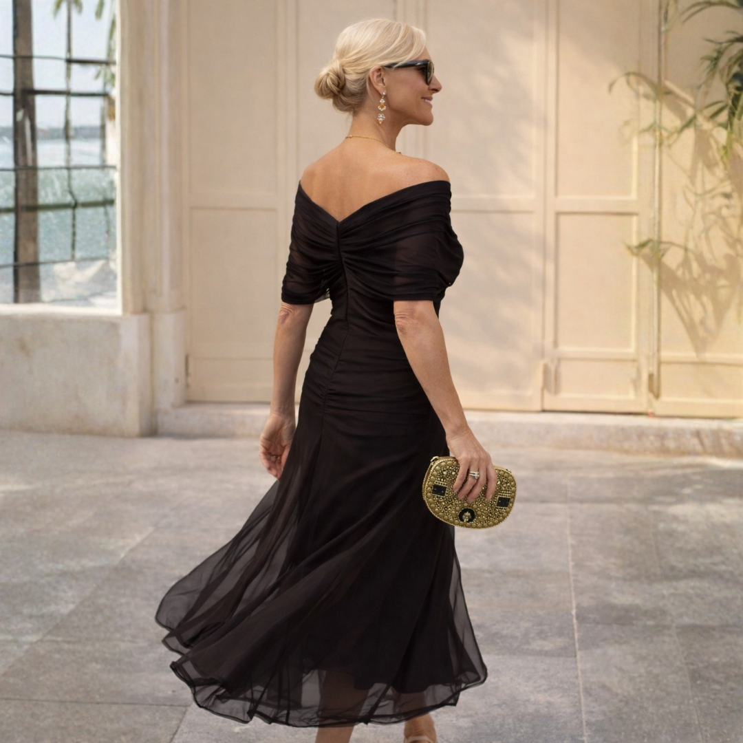 Charlotte™ | Long Off-Shoulder Chiffon Dress