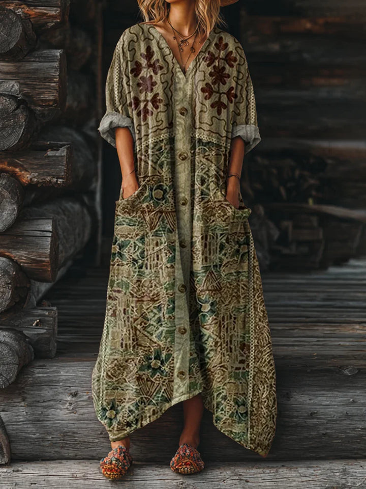 Chloe™ | Vintage Boho Dress With Pockets