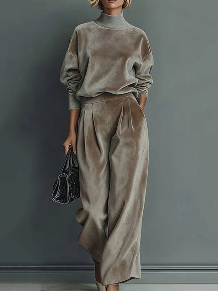 Emily™ | Turtleneck Velvet Suit