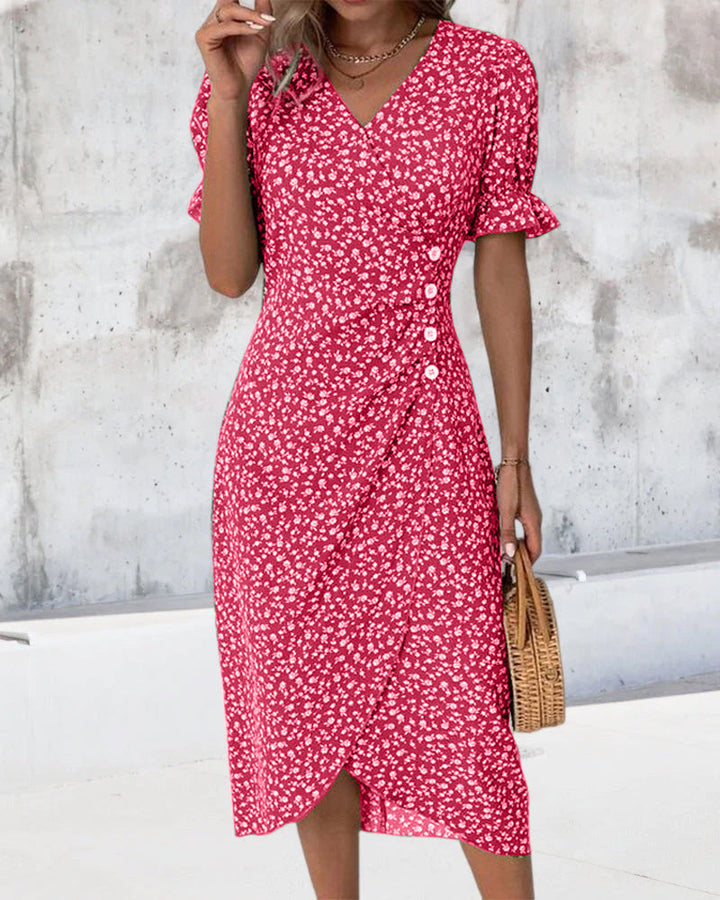 Chloe™ | Floral V-Neck Dress