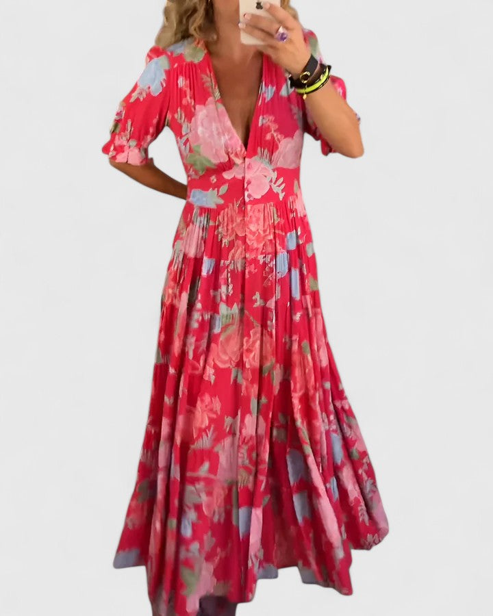 Lila™ | Floral V-neck Dress
