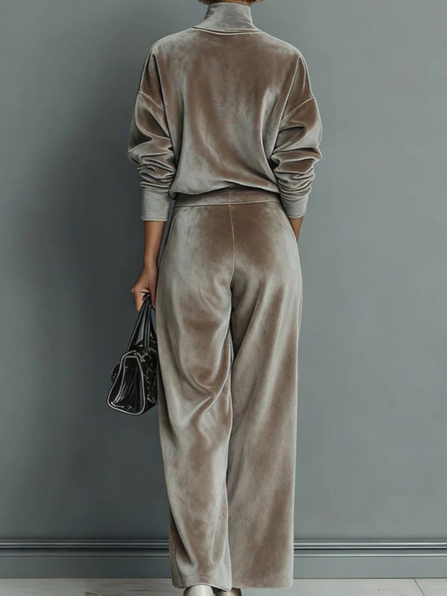 Emily™ | Turtleneck Velvet Suit