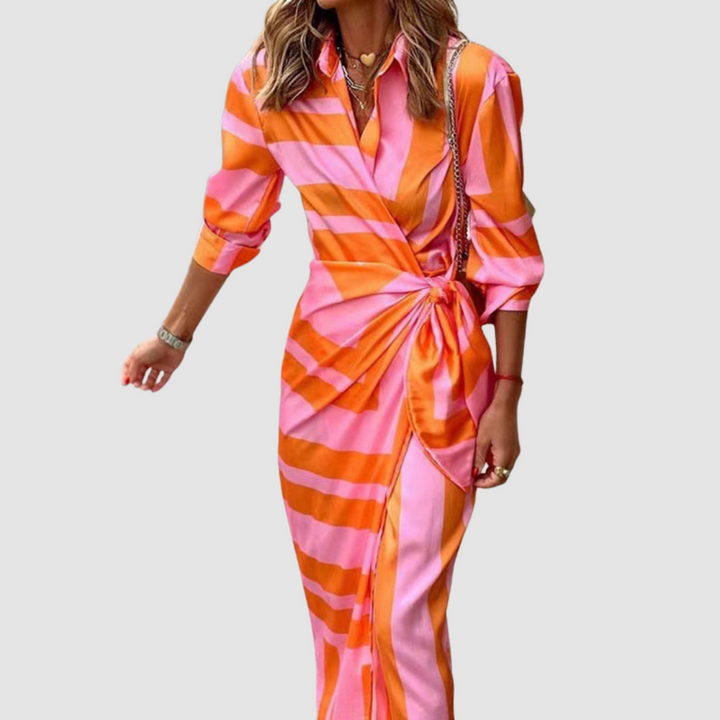 Eloria™ | Striped Elegance Dress