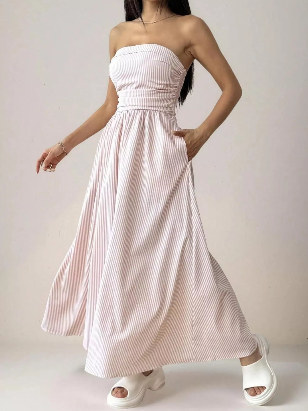 Emma™ | Striped Strapless Maxi Dress