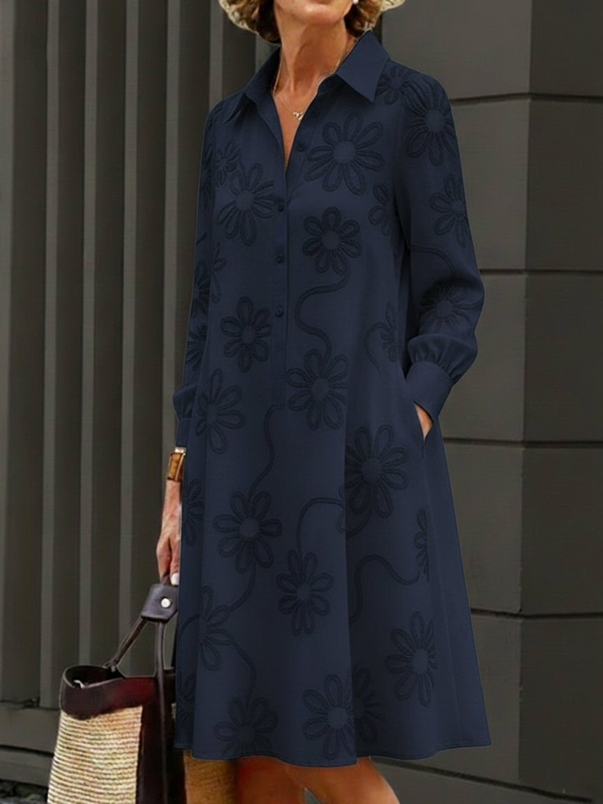 Megan™ | Soft-Touch Midi Shirt Dress