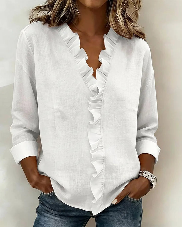 Emma™ | Ruffle V-Neck Blouse