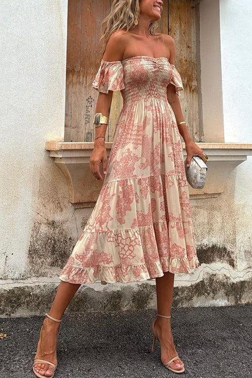 Renee™ | Off Shoulder Midi Dress