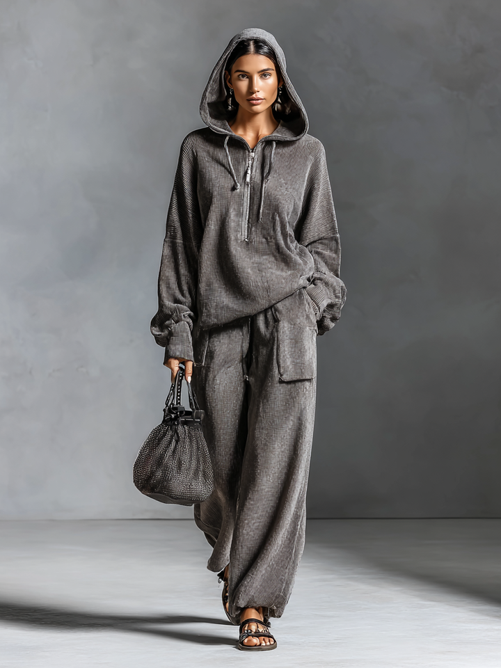 Emily™ | Casual Corduroy Hooded Sweatshirt And Pants Set