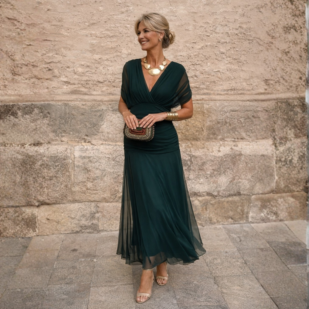 Charlotte™ | Long Off-Shoulder Chiffon Dress
