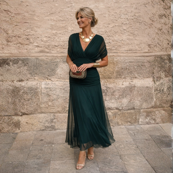 Charlotte™ | Long Off-Shoulder Chiffon Dress