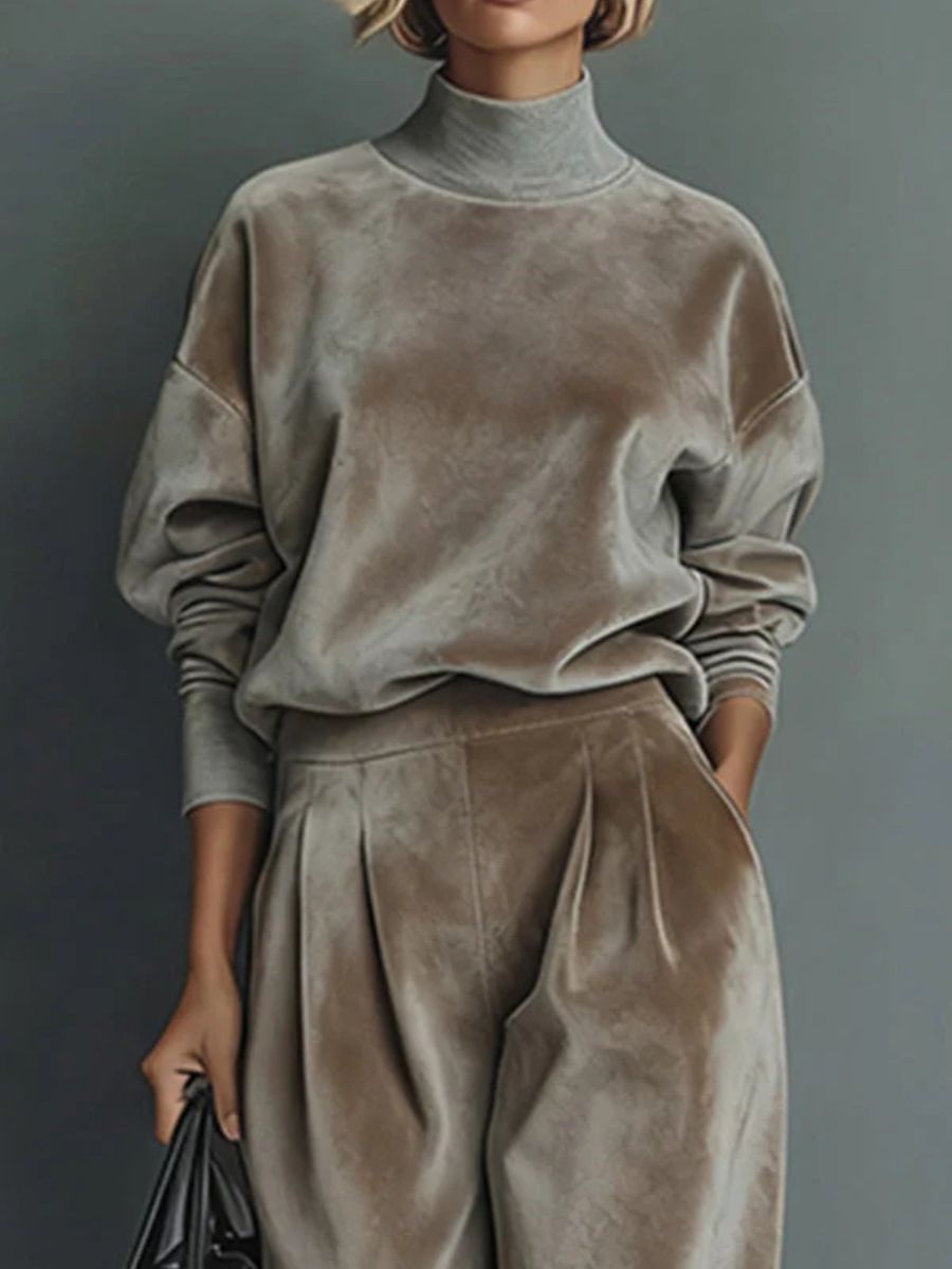 Emily™ | Turtleneck Velvet Suit
