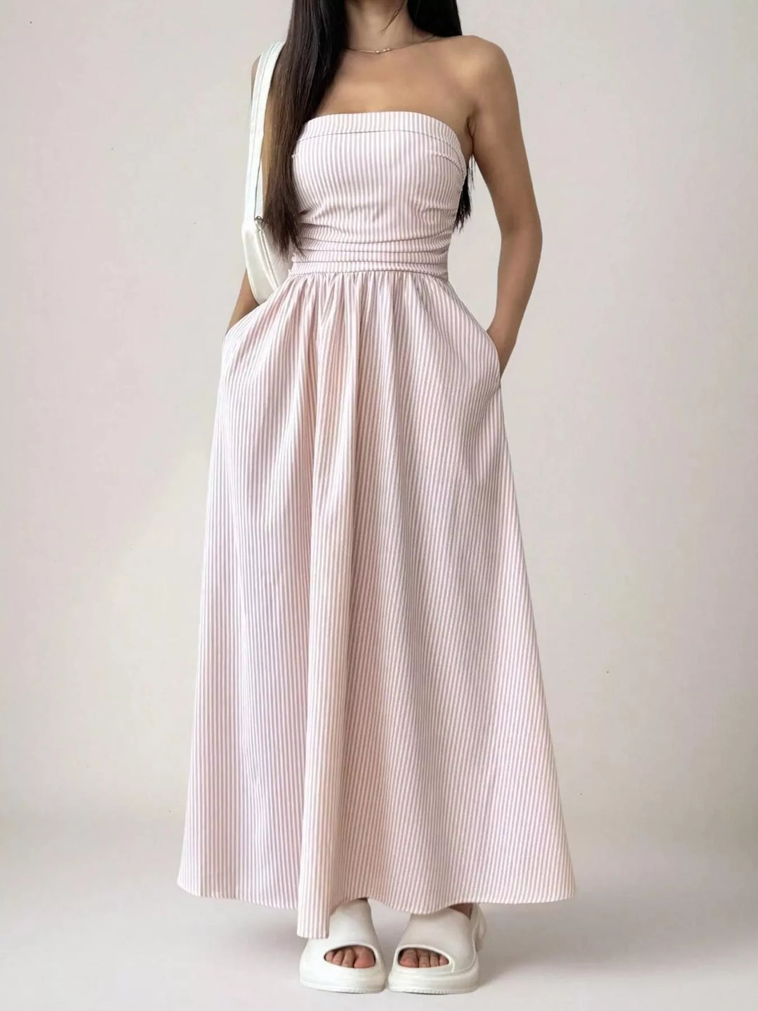 Emma™ | Striped Strapless Maxi Dress