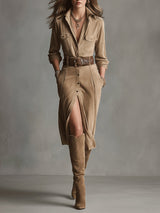 Madeline™ | Suede Midi Dress