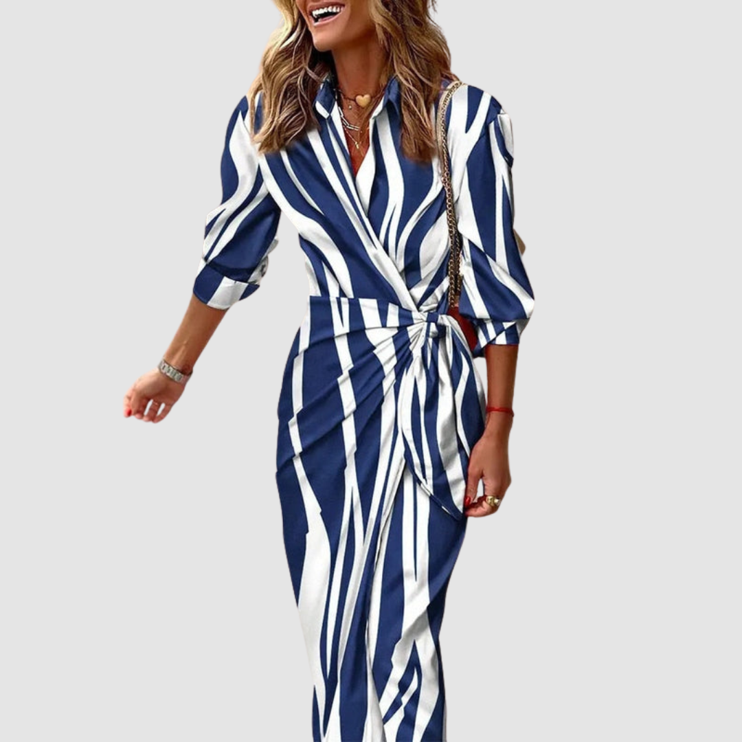 Eloria™ | Striped Elegance Dress