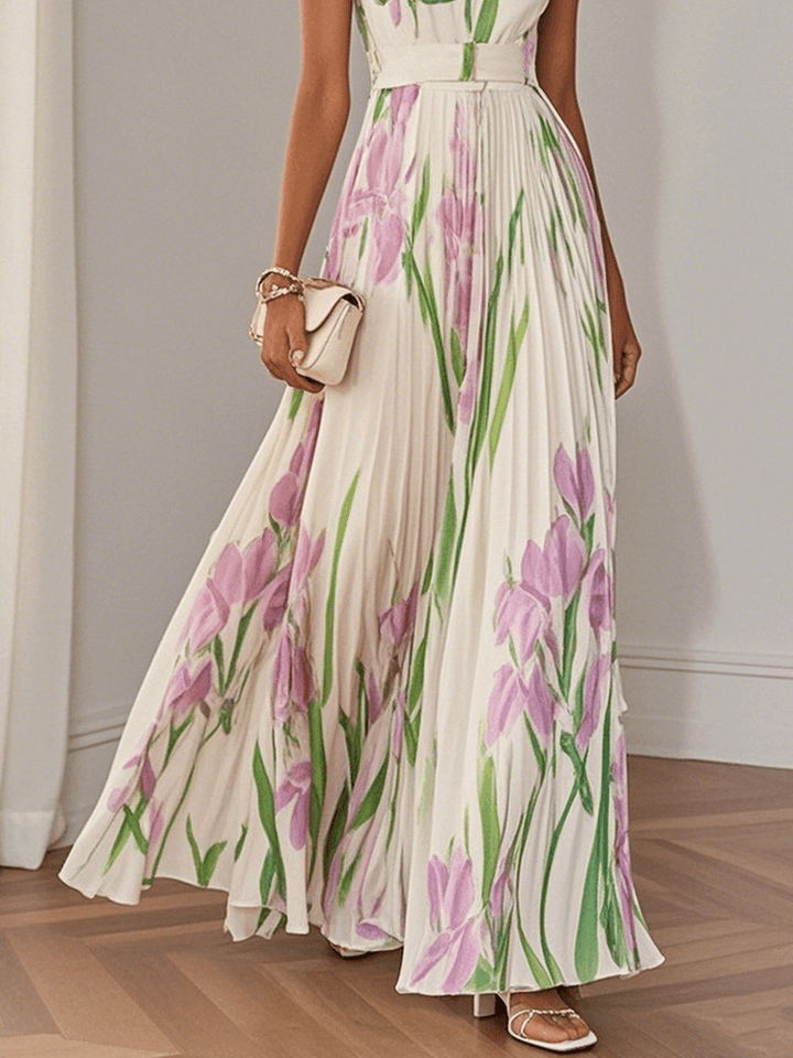 Mia™ | Floral Pleated Maxi Dress