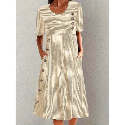 Ava™ | Striped Summer Midi Dress
