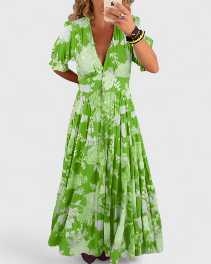 Lila™ | Floral V-neck Dress