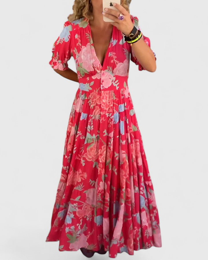 Lila™ | Floral V-neck Dress