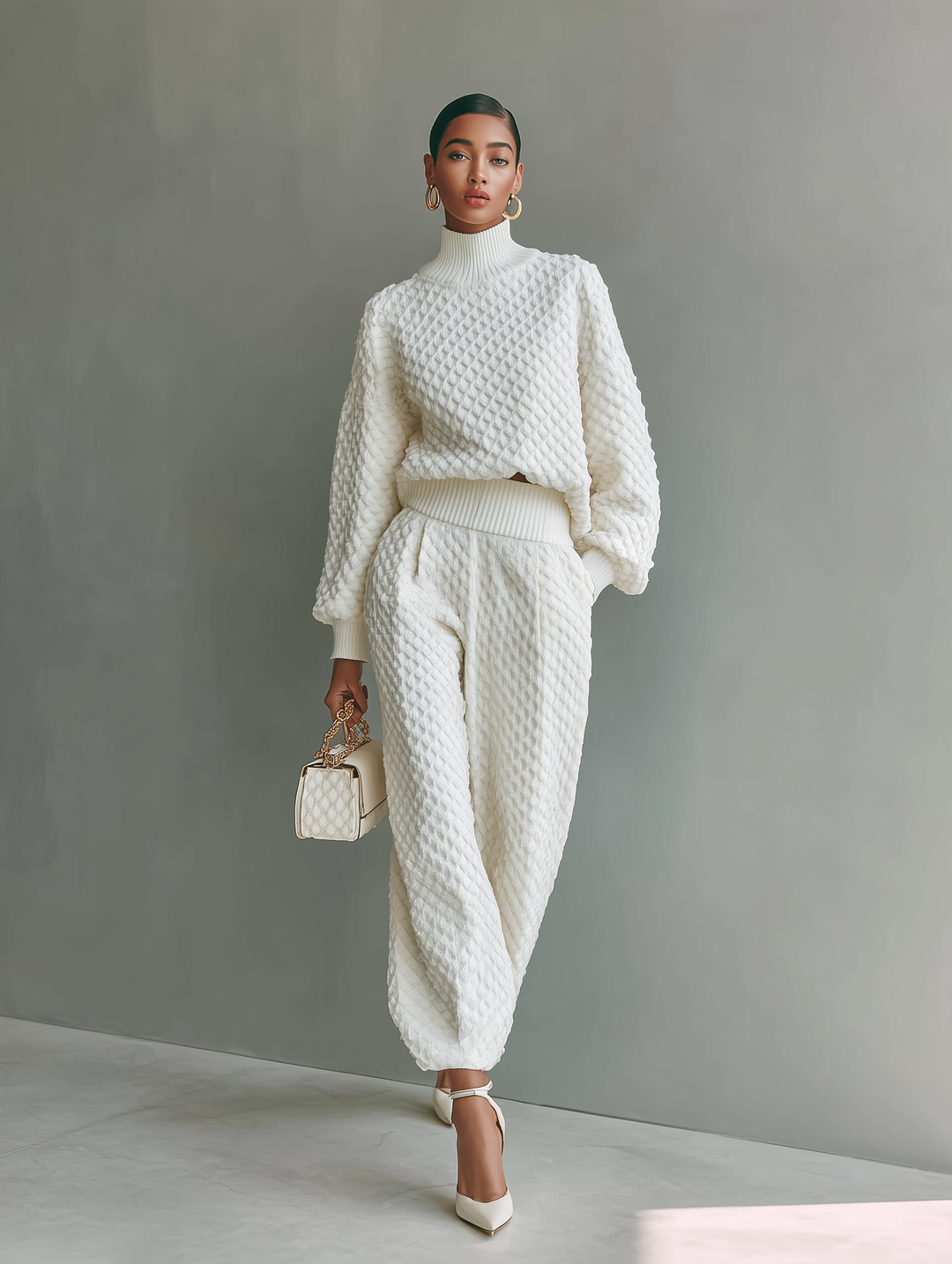 Isabella™ | White Top And Wide-leg Pants Set