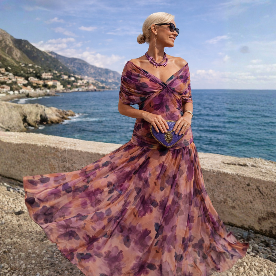 Charlotte™ | Long Off-Shoulder Chiffon Dress