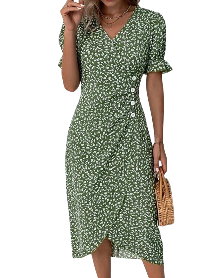 Chloe™ | Floral V-Neck Dress