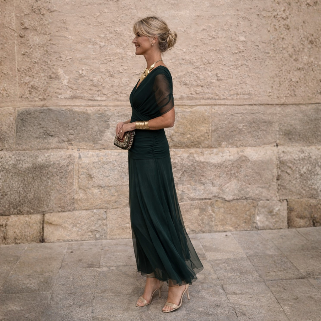 Charlotte™ | Long Off-Shoulder Chiffon Dress