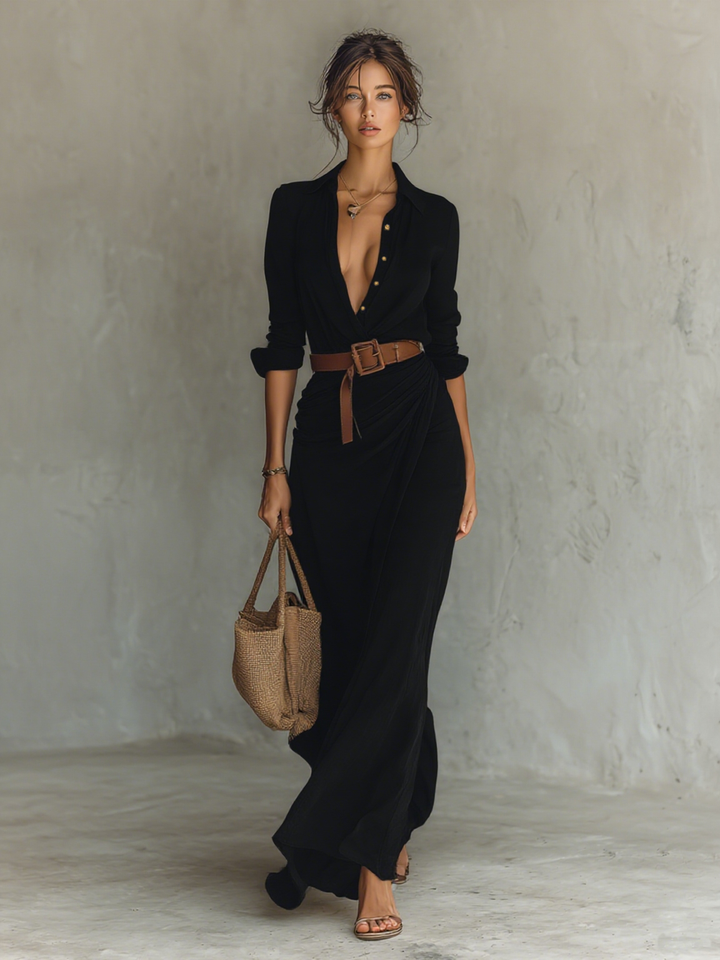 Emily™ | Belted Maxi Dress
