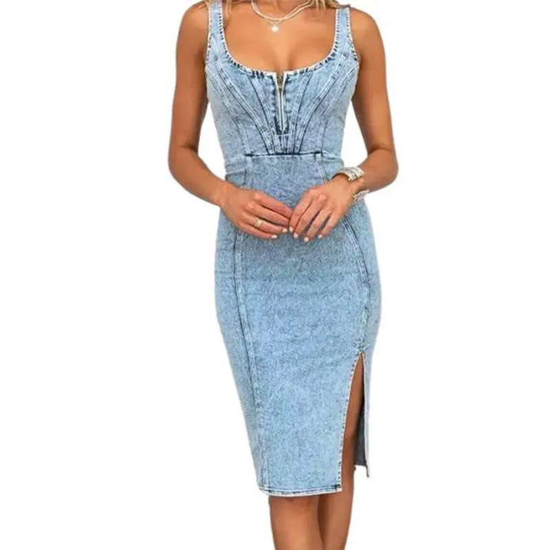 Tatiana™ | Slim-Fit Denim Midi Dress