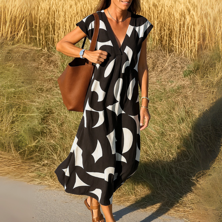 Valentina™ | Flowing V-Neck Dress