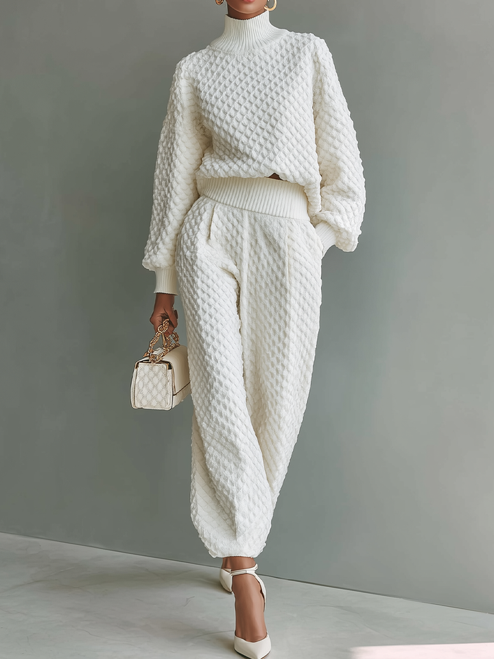 Isabella™ | White Top And Wide-leg Pants Set