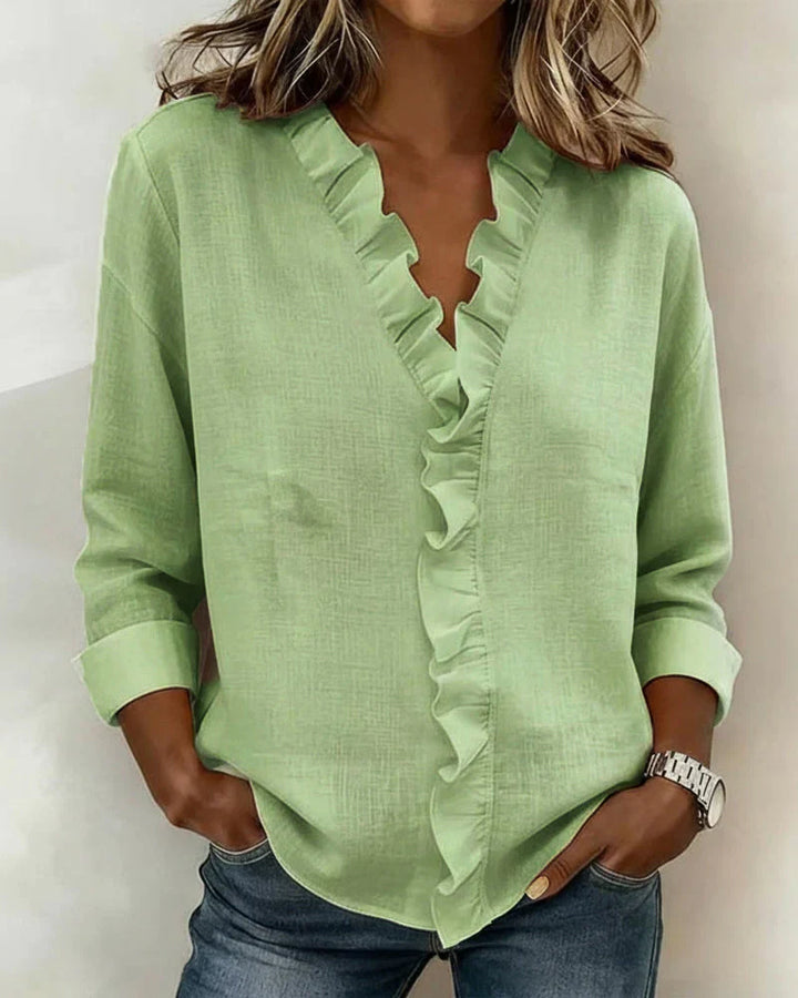 Emma™ | Ruffle V-Neck Blouse