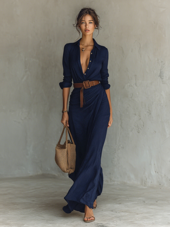 Emily™ | Belted Maxi Dress