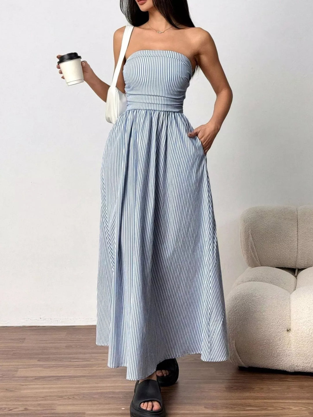 Emma™ | Striped Strapless Maxi Dress