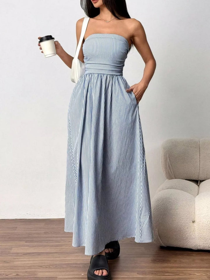 Emma™ | Striped Strapless Maxi Dress
