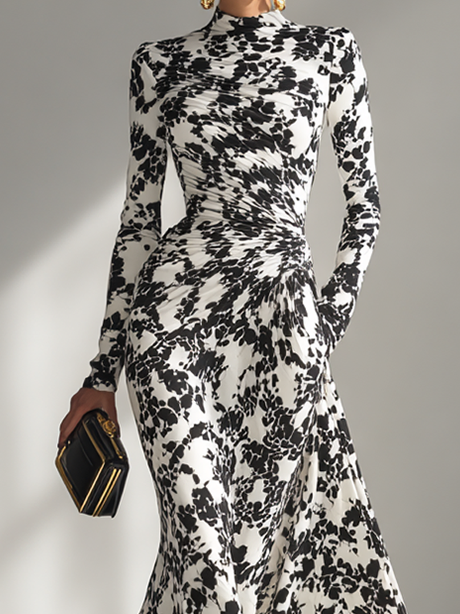 Rachel™ | Patterned Stretch Wrap Dress