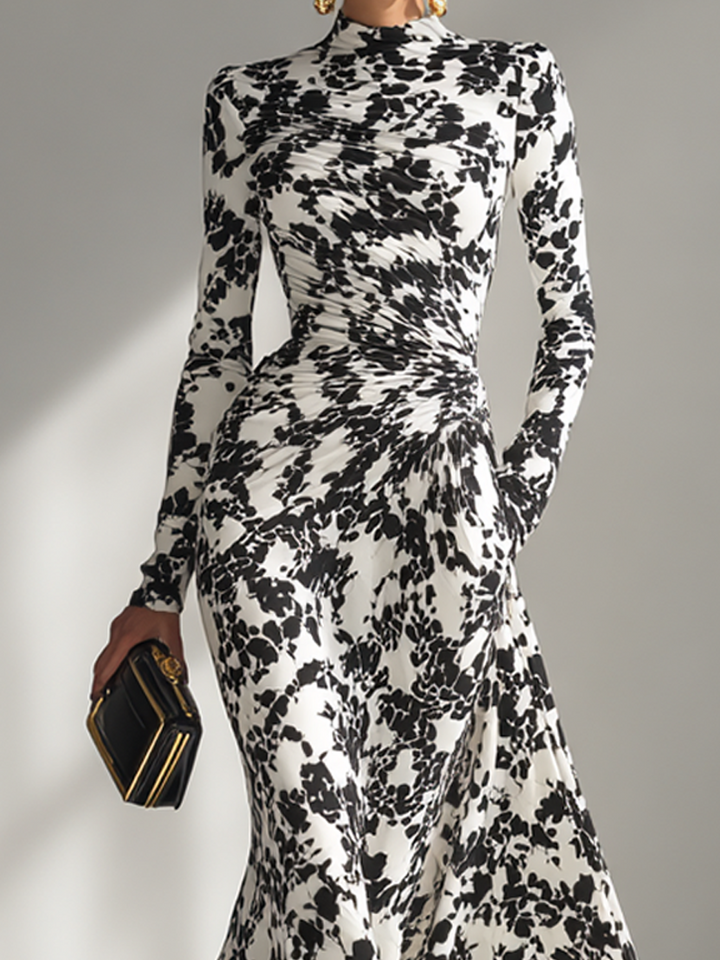 Rachel™ | Patterned Stretch Wrap Dress